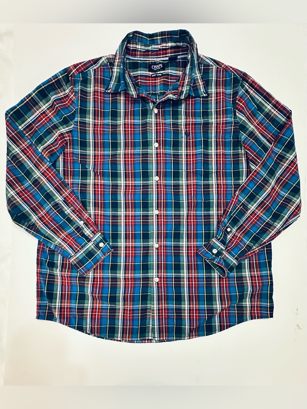 CHAPS RALPH LAUREN PLAID BUTTON DOWN SHIRT MEN’S XL CLASSIC FIT EASY CARE - Picture 2 of 13